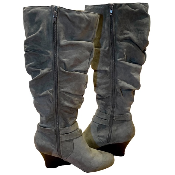 Kohl’s Grey Suede Knee High Boots 7.5 - Picture 7 of 11